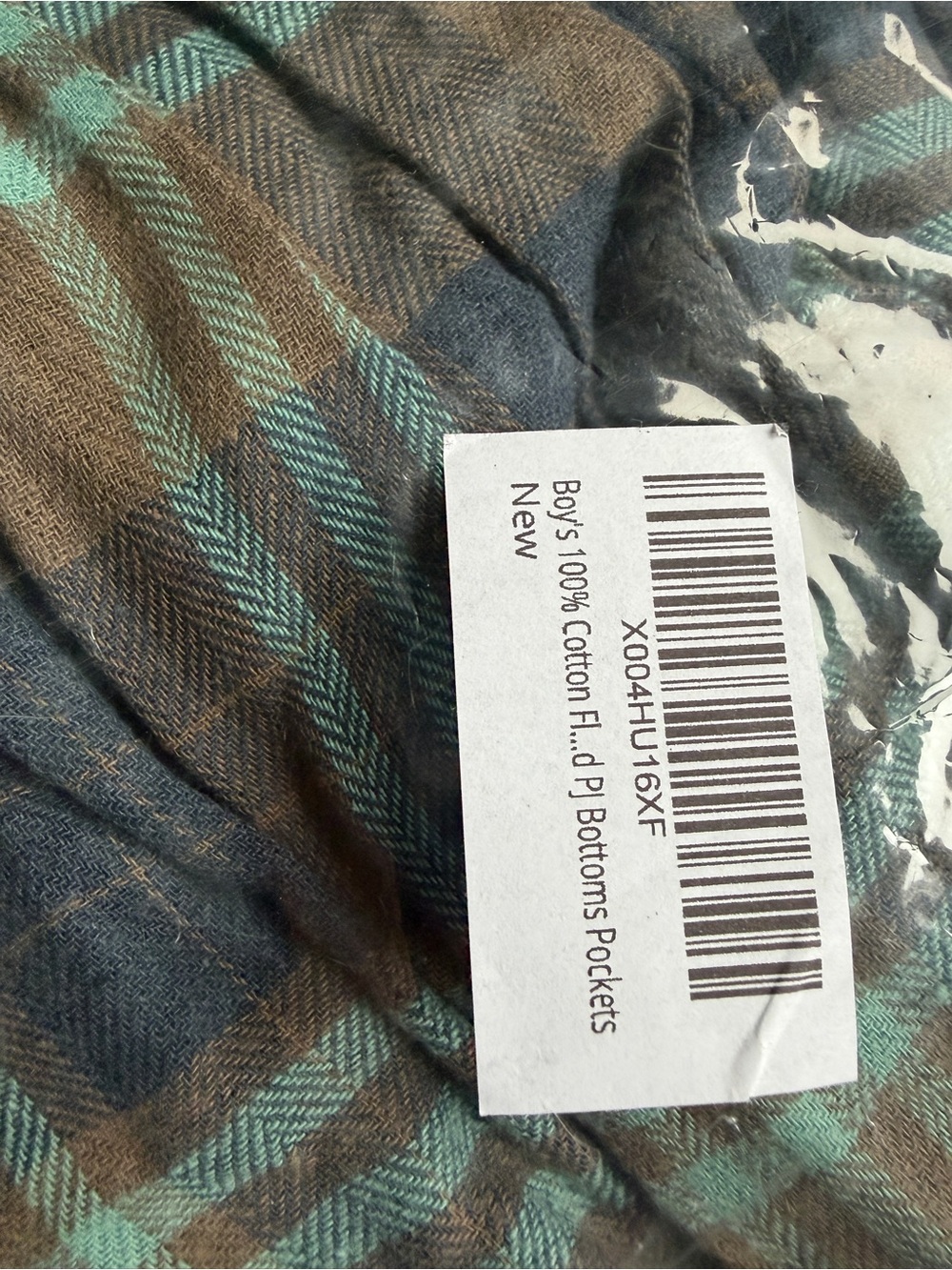 Kids Plaid Pajama Bottoms - Brown & Blue - Picture 3 of 5